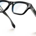 VISOONE Stylish Frame in Multiple Colors Blue Light Blocking Glasses for Men Women BONA (Black)