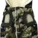 Fleece Lining Extra Warm Dog Hoodie in Winter,Small Dog Jacket Puppy Coats with Hooded,Green Camo XS