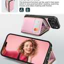 OCASE Compatible with iPhone 17 Pro Crossbody Wallet Case with Card Holder, PU Leather Zipper Handbag Phone Purse with RFID Blocking Kickstand Wrist Strap Lanyard 6.3 Inch, Diamond Check Pink