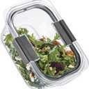 Rubbermaid Brilliance BPA Free Airtight Food Storage Containers with Lids, Set of 3 (4.7 Cup) Ideal for Lunch, Meal Prep, and Leftovers