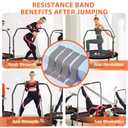40" Mini Flodable Spring Rebounder Trampoline for Adults, Small Exercise Trampoline for Indoor Workout and Fitness, Purple Resistance Band Included, Max Load 330 LBS
