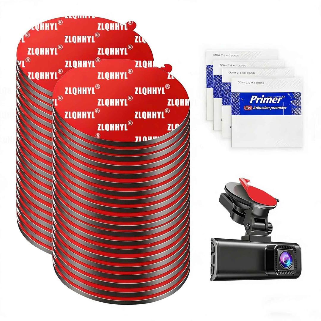 Double Sided Adhesive Pads Heavy Duty, Extreme Mounting Tape, No Residue No Damage Waterproof Heat Resistant, Suitable for Home, Car, and Outdoor Use, Includes Adhesion Promoter (Round-40pcs-2in)