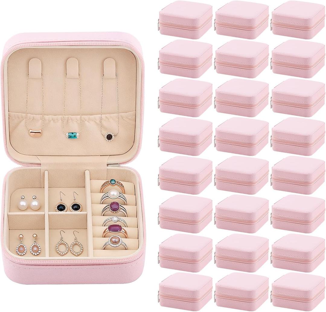 Easytle 8 Pcs Travel Jewelry Box Exquisite Travel Jewelry Case Portable Jewellery Storage Holder Organizer Box Small Jewelry Organizer for Rings Earrings Necklaces Pendants Bracelets Watches