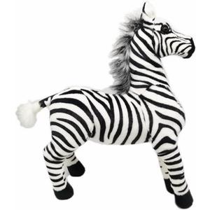 20" Inch Stand Realistic Plush Zebra Horse Toy, Soft and Cuddly Stuffed Animal, Great Gift for Kids and Adults (M)