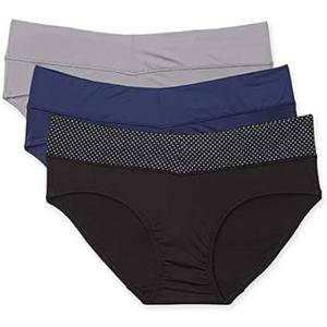 Warner's Women's Blissful Benefits Dig-Free Comfort Waist with Lace Cotton Hipster 3-Pack, XL