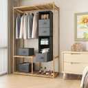 Twira 6-Shelf Hanging Closet Organizer, 2 Separable 3-Shelf Hanging Shelves, Hanging Storage with 3 Removable Drawers 4 Side Pockets, Storage Organizer for Closet, Nursery (Dark Grey)