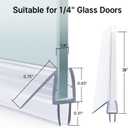 AmazerBath 2-Pack Shower Door Bottom Seal for 1/4“(6mm) Glass, 39 inch