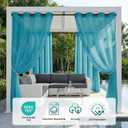 4 Panels Outdoor Sheer Curtains for Patio Waterproof with Grommet | Light Filtering Draps for Porch, Pergola, Cabana, Outside & Indoor Bedroom Living Room, 4PCS x 100"W x 84"L, Teal