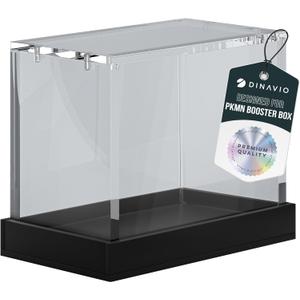 Dinavio Crafthouse PKMN Booster Box Case Acrylic Display - Booster Box Protector Case - 8mm + 5mm Acrylic 5x3mm Magnets - Compatible with PKMN Booster Boxes (Black Base)