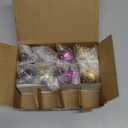 12 Pcs Day of The Dead Glass Ornaments- Dia De Los Muertos Sugar Skull Decorations- Halloween Hanging Skeleton Head Ornaments for Parties Xmas Tree Decoration