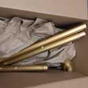Gold Shower Curtain Rod 18 to 49Inch:Small Spring Tension Shower Rods for Bathroom Kitchen Doorway,Modern Heavy Duty Adjustable Tension Shower Curtain Rod No Drilling No-Slip Easy Install,Gold