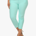 YELETE Women's Classic Solid Capri Jeggings Soft & Stretchy Tights, Size L