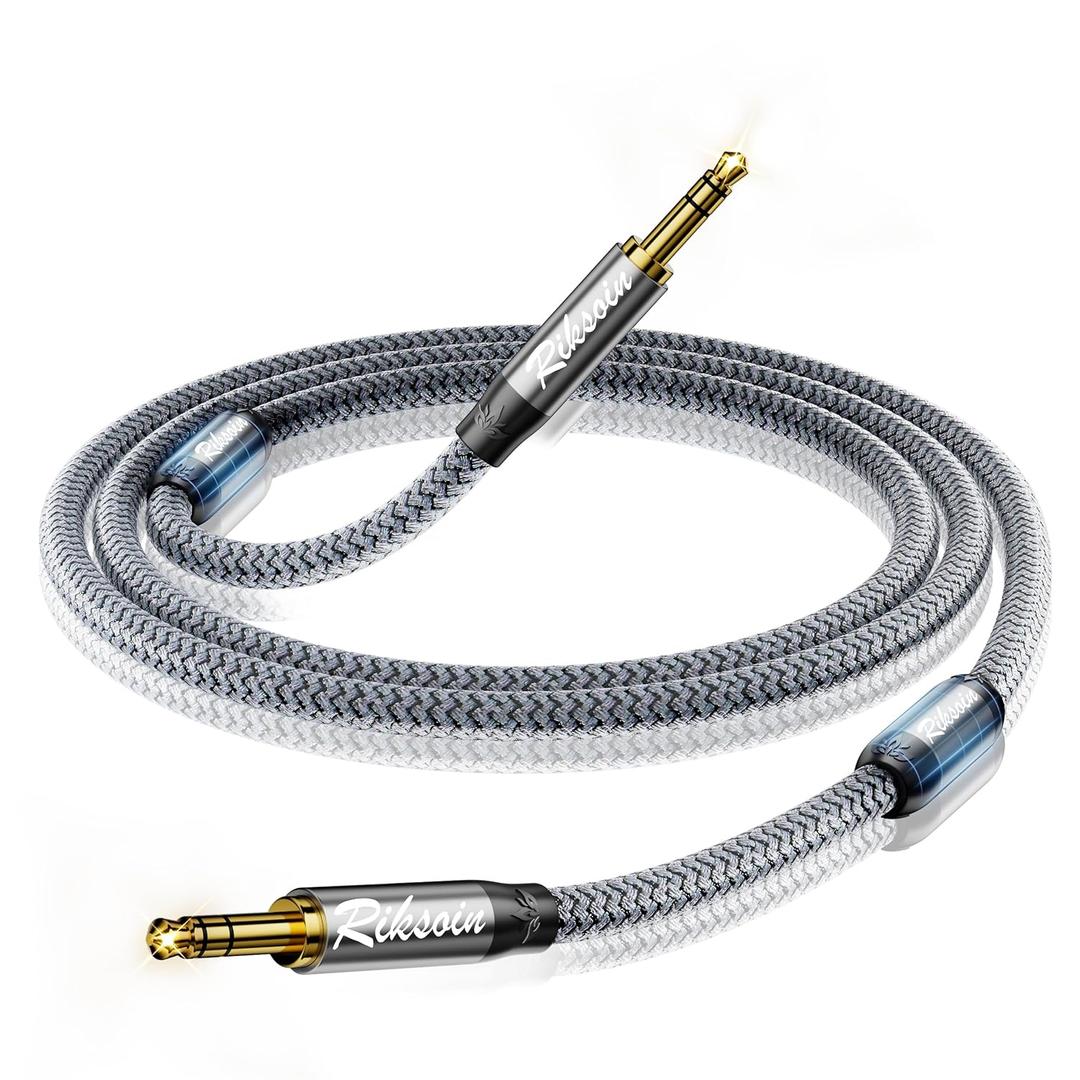 Aux Cord 10ft,3.5mm Audio Cable with Magnetic Ring Supports[Hi-Fi,Shielded] 3.5mm Male to Male AUX Cord for Car,Headphones,Home Stereos,Speaker