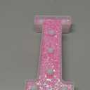 Pooqla LED Marquee Letter Lights, Light Up Pink Letters Glitter Alphabet Letter Sign Battery Powered for Night Light Birthday Party Wedding Girls Gifts Home Bar Christmas Decoration, Pink I (8.86"*4.13"*1.77")