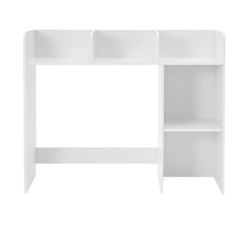 GlossyEnd Sturdy & Elegant Wood Desk Bookshelf Organizer, Office Storage Holder, Desktop Organizer, Collage Dorm, White
