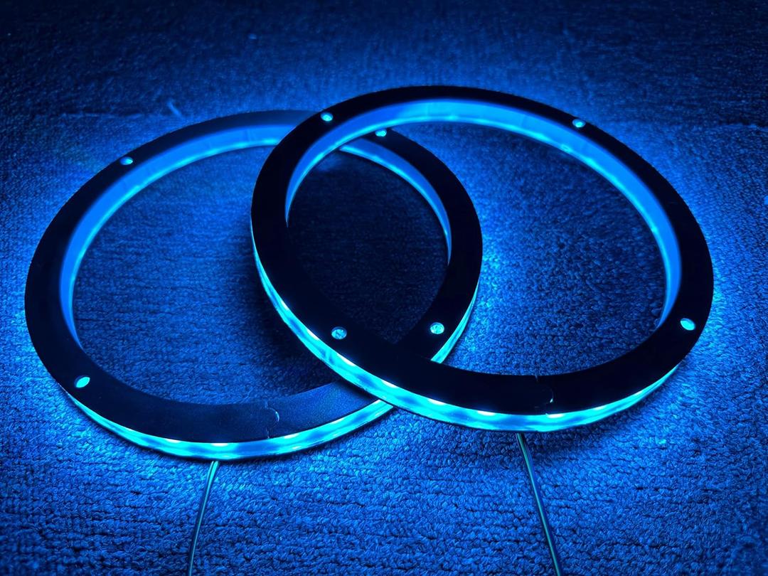 Sando Tech 2PCS 6.5" RGB Colors Shift Car LED Speaker Decorative Light Kit Multiple Changing Spacer Ring Light Coaxial Speaker Lights Bluetooth App & RF Remote Control