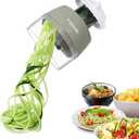 Handheld Spiralizer Vegetable Slicer,4 in 1 Heavy Duty Veggie Spiralizer Zucchini Spaghetti Maker,Vegatable Spiral Slicer for Salad,Carrot,Fruit,Cucumber,Zucchini,Onion Noodle Maker (Gray)