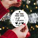 2 x Gifts for Expecting Parents, Expecting Baby Christmas Ceramic Ornaments, and Then There were Three Coming in 2026 Ornaments (Dark Black)