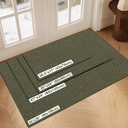 LEKEEPGO Door Mat Indoor Entrance, Indoor Door Mat, 24"x36", Olive Green