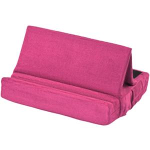 Tablet Pillow Holder with Pocket and Pen Mount Portable Wide and Deep Groove Tablet Soft Pad Dock Flat Computer Stand for Reading, Red