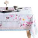 Maison d' Hermine Table Cloth Rectangle Table 100% Cotton 60 x 120 Inches Tablecloth Reusable Decorative for Dining Kitchen Room Farmhouse Party Home Hotel Restaurant Spring Summer- Blossoms in Spring