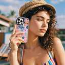 for iPhone 7/8/SE CaseY2K Citrus Coastal Vintage Style Military-Grade Drop Protection TPU Camera Protection for Women Girls (BlueArt)