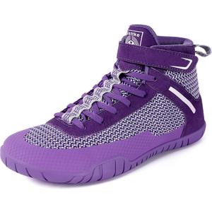 Womens Wrestling Shoes Boxing Shoes Zero Drop Sole (40, Purple)
