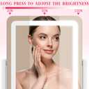 ROLOVE Vanity Mirror with Lights, 12.6"x15" LED Makeup Mirror with Lights, Smart Touch Control 3 Color Dimmable, Lighted Desk Mirror for Bedroom, Light Up Mirror