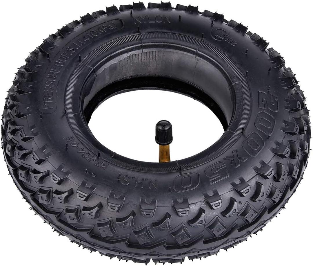 200x50 Dirt Scooter Knobby Tire and Inner Tube set 8x2 scooter tire & tube set compatible with Pro RDS RX200 E100 E150 E200 Dune Buggy go kart Pneumatic Tyre - one set