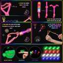 OLUPP Glow in the Dark Party Supplies, 264 PCS Light Up Party Favors with LED Glasses,Glow Sticks,Finger Lights,LED Hair Clips,Slingshot,Glasses Molds,Butterfly Bracelet for Birthday,Raves,New Year