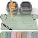 OHMO Cat Litter Mat Large Trapping Mat Premium Silicone Rubber 31.5x23.6 Sage Green, Waterproof and BPA Free Kitty Litter Box Mat, Easy to Clean and Keeps The Floor Tidy