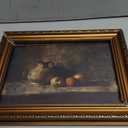 Farmhouse Still Life Picture Living Room - Rustic Vintage Decor for Bedroom - Peach Fruit Dining Room Moody Muted Oil Painting Art Deco Framed Wall Art for Kitchen - 9 x 12