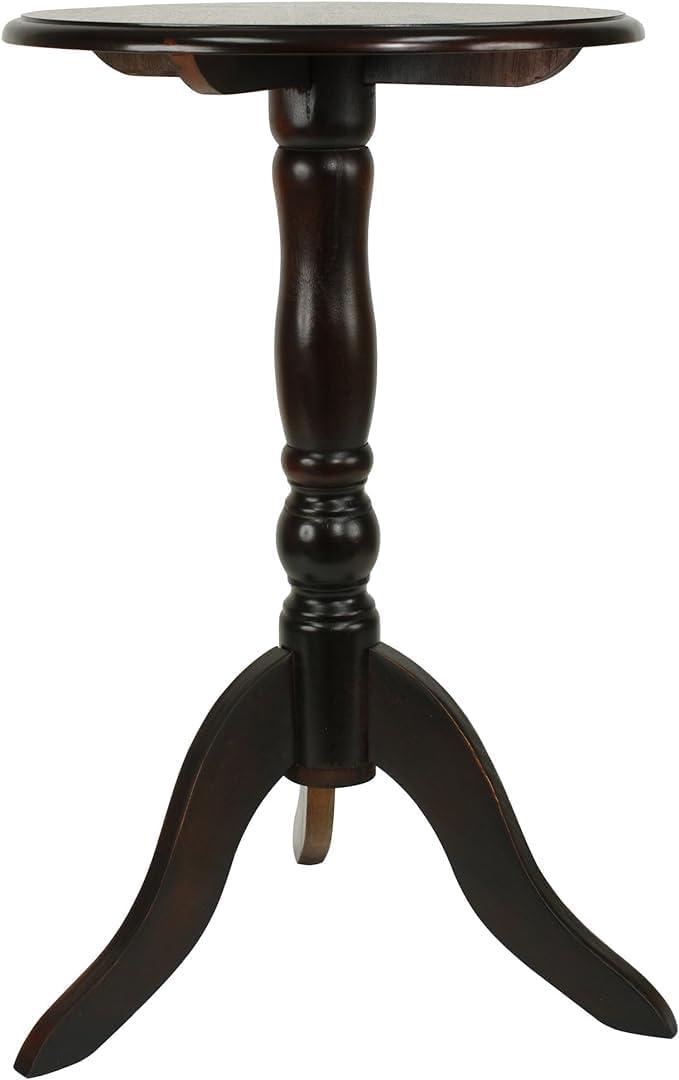 Decor Therapy Simplify Pedestal Accent Table, Aged Cherry 15" x 15" x 24"