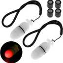 SecurityIng 2Pc Underwater Strobe Signal Light Scuba Night Dive Marker LED Flashy Safety Lamp Firefly Diving Beacon Beam 200M Underwater 200 Hour Duration with Battery (Red)