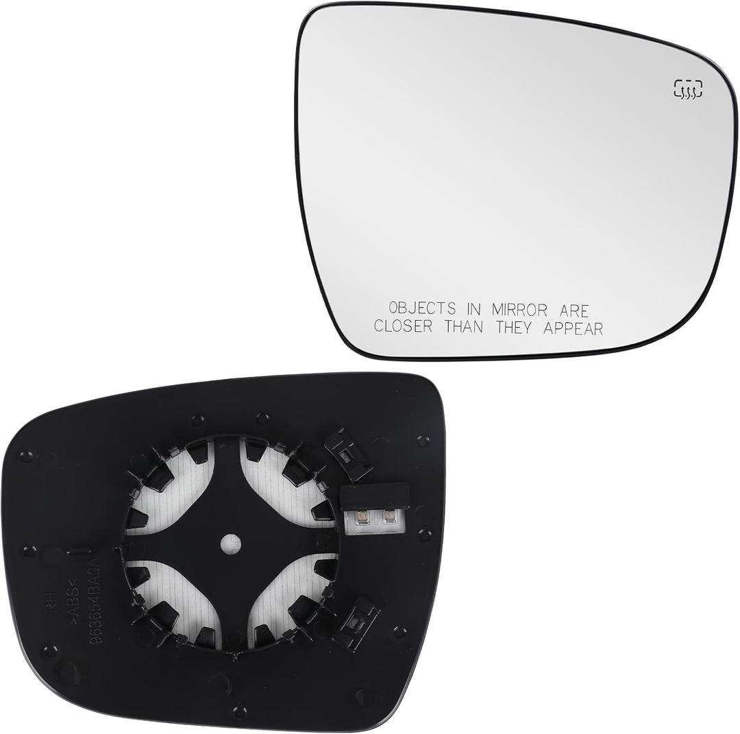 Right Passenger Side Heated Mirror Glass Replacement for 2014-2018 Nissan Rogue Side Mirror Glass with Heating Plugs Replacement for 963654BA0A
