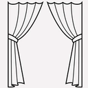 2 Pcs Polyester Curtains, Yellow, Size: 40"*37"