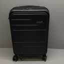 LUGGEX Carry On Luggage 22x14x9 Airline Approved, FLO5 Expandable Polycarbonate Suitcase with Front Pocket (FX-Core, Black, 20 Inch)