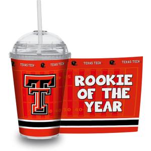Rico Industries NCAA Rookie Of The Year 12oz Acrylic Tumbler, Officially Licensed Youth Double Wall Tumbler with Swirly Straw