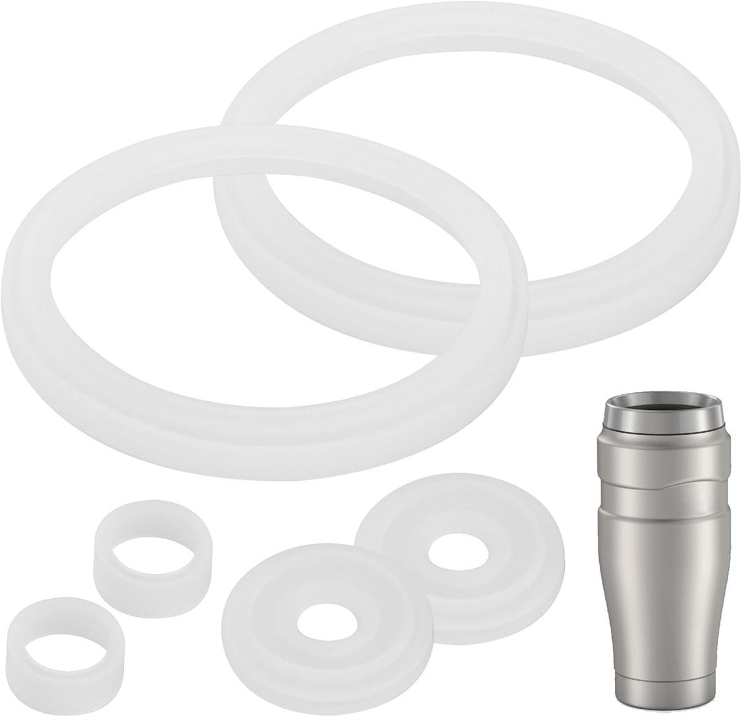 Juntas de repuesto compatibles con Thermos Stainless King de 16 onzas para vaso de viaje, se adapta a vasos de viaje de acero inoxidable King y comparables, sello de silicona para alimentos sin fugas