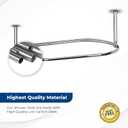 Oval Shower Curtain Rail Rod For Bathroom, Traditional, Large and Heavy Duty Ceiling Mounted with Adjustable Support - 45X 25 Inch (Free Curtain Rings) (Chrome)