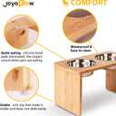 Elevated Dog Bowls, Bamboo Raised Dog Bowl for Large Dogs, with 2 Stainless Steel Bowls (13'' Tall-68oz Bowl)