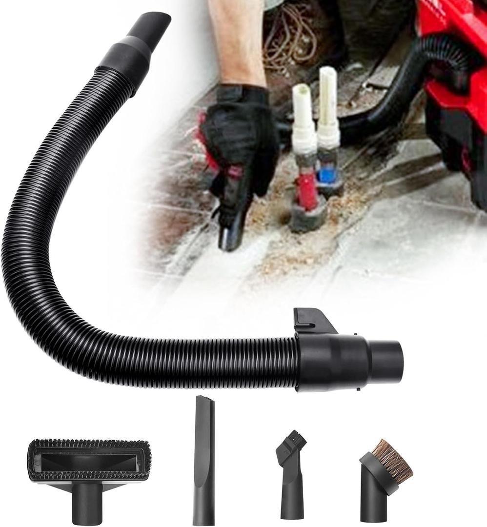 14370105 18V Wet/dry Vac Hose Assembly with Universal Attachments Adapter Kit for MK M18 18v/28v Vacuum 088020 097020 (Internal Storage), Use to Pick Up Dust and Debris