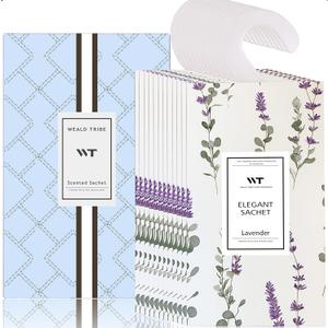 WEALD TRIBE 12 Packs Eucalyptus & Lavender Scented Sachets for Closet and Drawer Deodorizer | Air Freshener Long Lasting Large Sachets Bags Hanging Home Fragrance