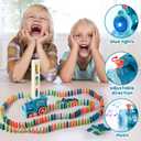 200 PCS Domino Train Toys Set, Automatic Dominos Building and Stacking Creative Game for 3+ Year Old, Electric Dominoes Stem Montessori Toys for Kids Autistic Boys 3 4 5 6 Year Old Birthday Gifts