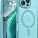 CANSHN Magnetic Compatible with iPhone 16 Pro Max Case, Upgraded [Full Camera Protection] [Compatible with Magsafe] [Translucent Matte] Shockproof Protective Phone Cover 6.9 Inch - Teal