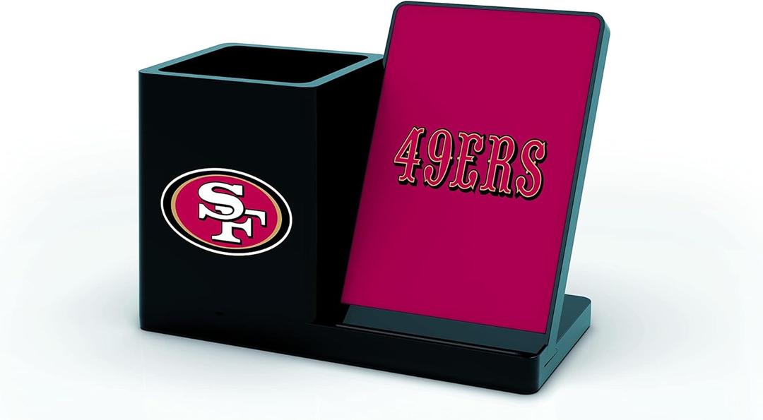 SOAR NFL Unisex Wireless Charging Stand and Desktop Organizer (One Size, Team Color)