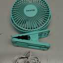 Gaiatop Portable Clip on Fan Battery Operated, Small Powerful 3 Speed Quiet 360 Rotate, USB Rechargeable Mini Personal Cooling Fan for Desk Table Home Office Stroller Camping Women Gifts Green