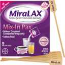 MiraLAX Gentle Constipation Relief Laxative Powder, Stool Softener with PEG 3350, No Harsh Side Effects, Single Dose Mix-In Pax with Mixing Stirrers, Travel Pack, 10 Dose