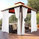 BONZER Outdoor Curtains for Patio Waterproof - Light Blocking Weather Resistant Privacy Grommet Outside Curtains for Gazebo, Porch, Pergola, Cabana, Deck, Sunroom, 1 Panel, 52W x 108L inch, White