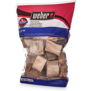 Weber Hickory Wood Chunks, 4 lb  Premium BBQ Smoking & Grilling Chips for Rich, Subtly Sweet Flavor  Ideal for Beef, Lamb, Poultry & Pork  Long Lasting